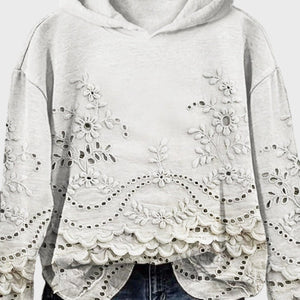 Sudadera Betsabe · Con capuz de encaje