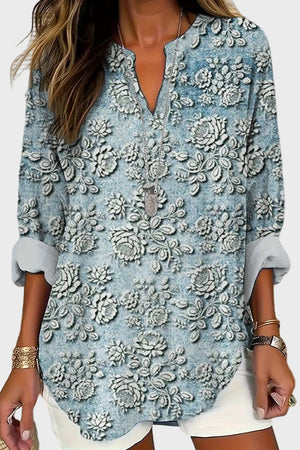 Blusa Elga · Blue dusk bloom