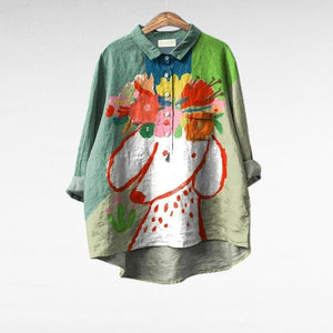 Blusa Juana · Lino colorido y elegante
