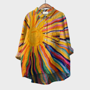 Blusa Nuria · De lino con estampado de verano
