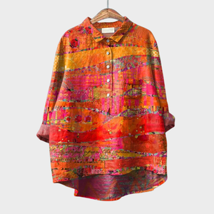 Blusa Inmaculada · De lino, estampado luminoso