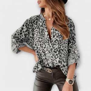 Blusa Erica · Moderna estampado de leopardo
