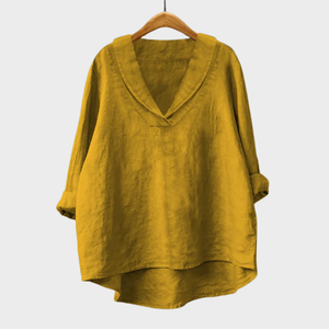 Blusa Herminia · De lino con estampado de verano