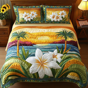 Colcha Acolchada 3 Piezas — Estilo Aloha