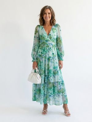 Vestido Guadalupe · Maxi floral de manga larga