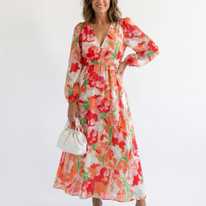 Vestido Guadalupe · Maxi floral de manga larga