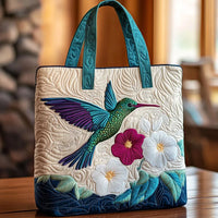 Bolso acolchado - Colibrí y Flor Blanca