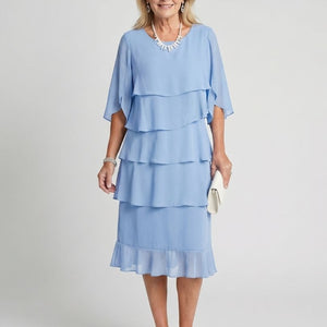 Vestido Clementina · Midi de volantes escalonados