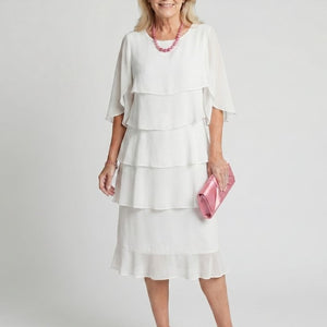 Vestido Clementina · Midi de volantes escalonados