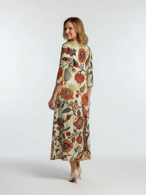 Vestido Adela · Midi floral de manga larga