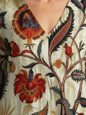 Vestido Adela · Midi floral de manga larga
