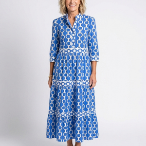 Vestido Matilde · Midi estampado de manga francesa