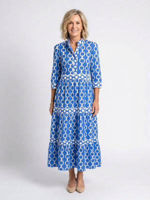 Vestido Matilde · Midi estampado de manga francesa
