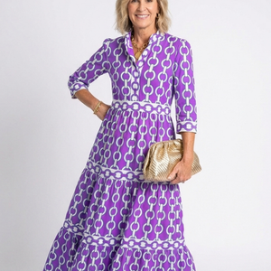 Vestido Matilde · Midi estampado de manga francesa