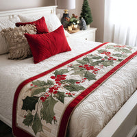 Camino de Cama Acolchado – Abetos Festivos