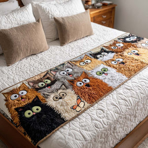 Camino de Cama Acolchado – Gatos Traviesos