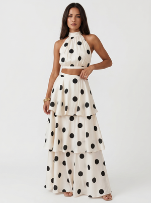 Conjunto Marchena · Conjunto de top y falda larga de lunares