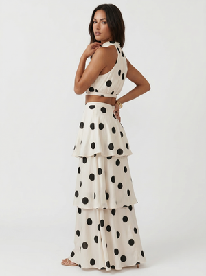 Conjunto Marchena · Conjunto de top y falda larga de lunares