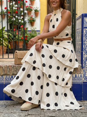 Conjunto Marchena · Conjunto de top y falda larga de lunares
