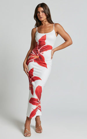 Iselin | Robe midi com flores