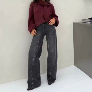 Vaqueros Leandra · De talle alto y pierna recta