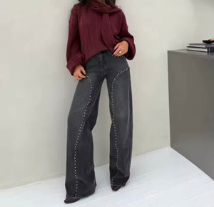 Vaqueros Leandra · De talle alto y pierna recta
