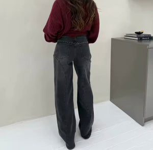 Vaqueros Leandra · De talle alto y pierna recta