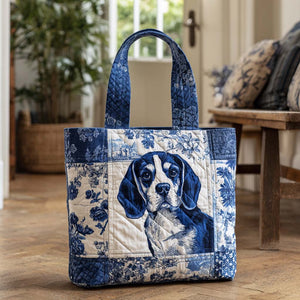 Bolso Tote Acolchado · Espíritu Beagle Índigo