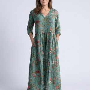 Vestido Tamara · Maxi floral con escote en V