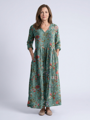 Vestido Tamara · Maxi floral con escote en V