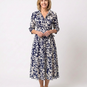 Vestido Miriam · Midi de manga larga con cinturón