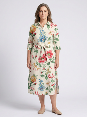 Vestido Fátima · Midi floral con botones