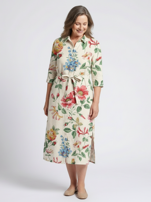 Vestido Fátima · Midi floral con botones