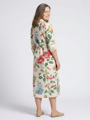 Vestido Fátima · Midi floral con botones
