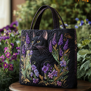 Bolso acolchado artesanal - Gato a la Luz de la Luna