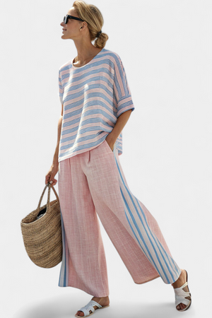 Conjunto Filomena · De lino bambú rosa