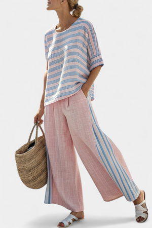 Conjunto Filomena · De lino bambú rosa