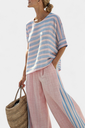 Conjunto Filomena · De lino bambú rosa