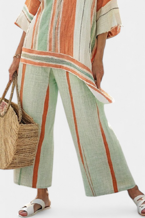 Conjunto Elisabet · De lino con rayas