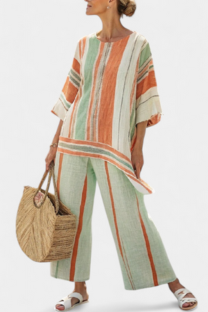 Conjunto Elisabet · De lino con rayas