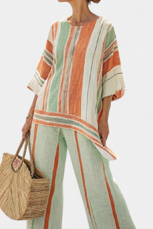Conjunto Elisabet · De lino con rayas