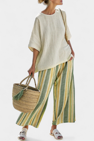Conjunto Eugenia · De lino bambú oliva