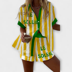 Conjunto Dorotea · De verano lino de rayas