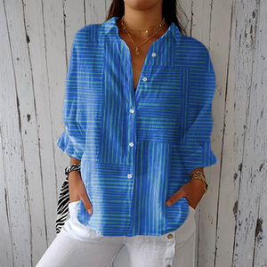 Camisa Rufina · Rayas en azul moderno