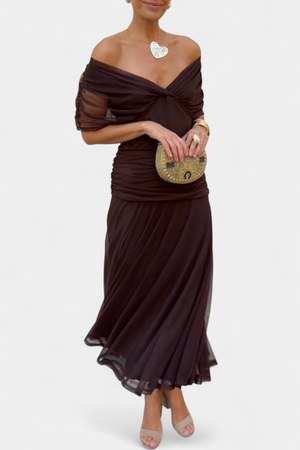 Vestido Idoia · Floral largo con escote en V