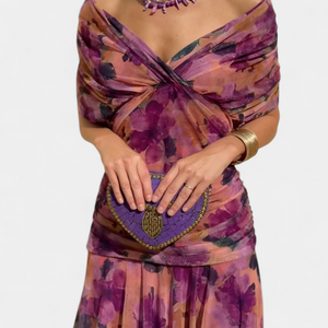 Vestido Idoia · Floral largo con escote en V
