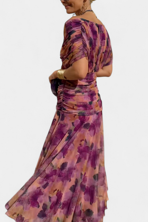 Vestido Idoia · Floral largo con escote en V