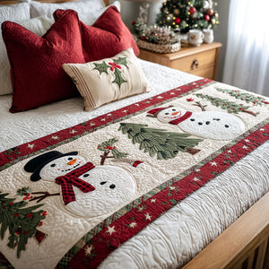 Camino de Cama Acolchado – Muñeco de Nieve Sonriente