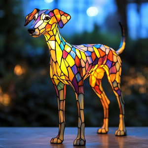 Lámpara de Cristal Esmerilado Inspirada en los Whippets