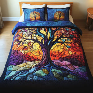 Colcha Acolchada 3 Piezas — Árbol de la Vida